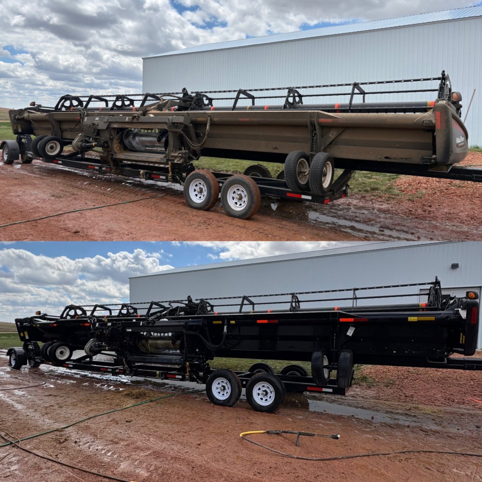 MacDon Header on Trailer