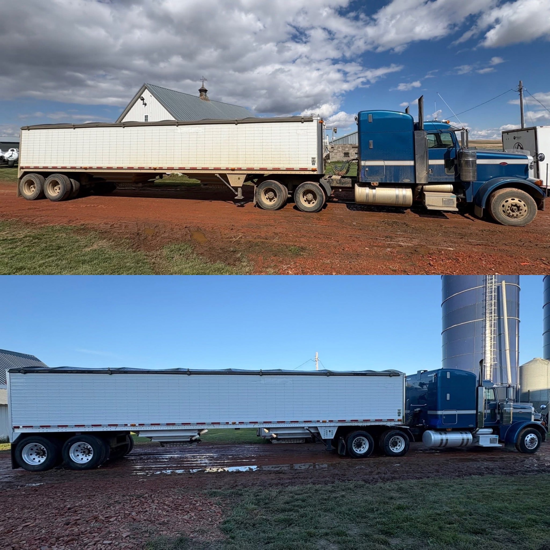 Peterbilt & Grain Trailer Side Profile — Before & After