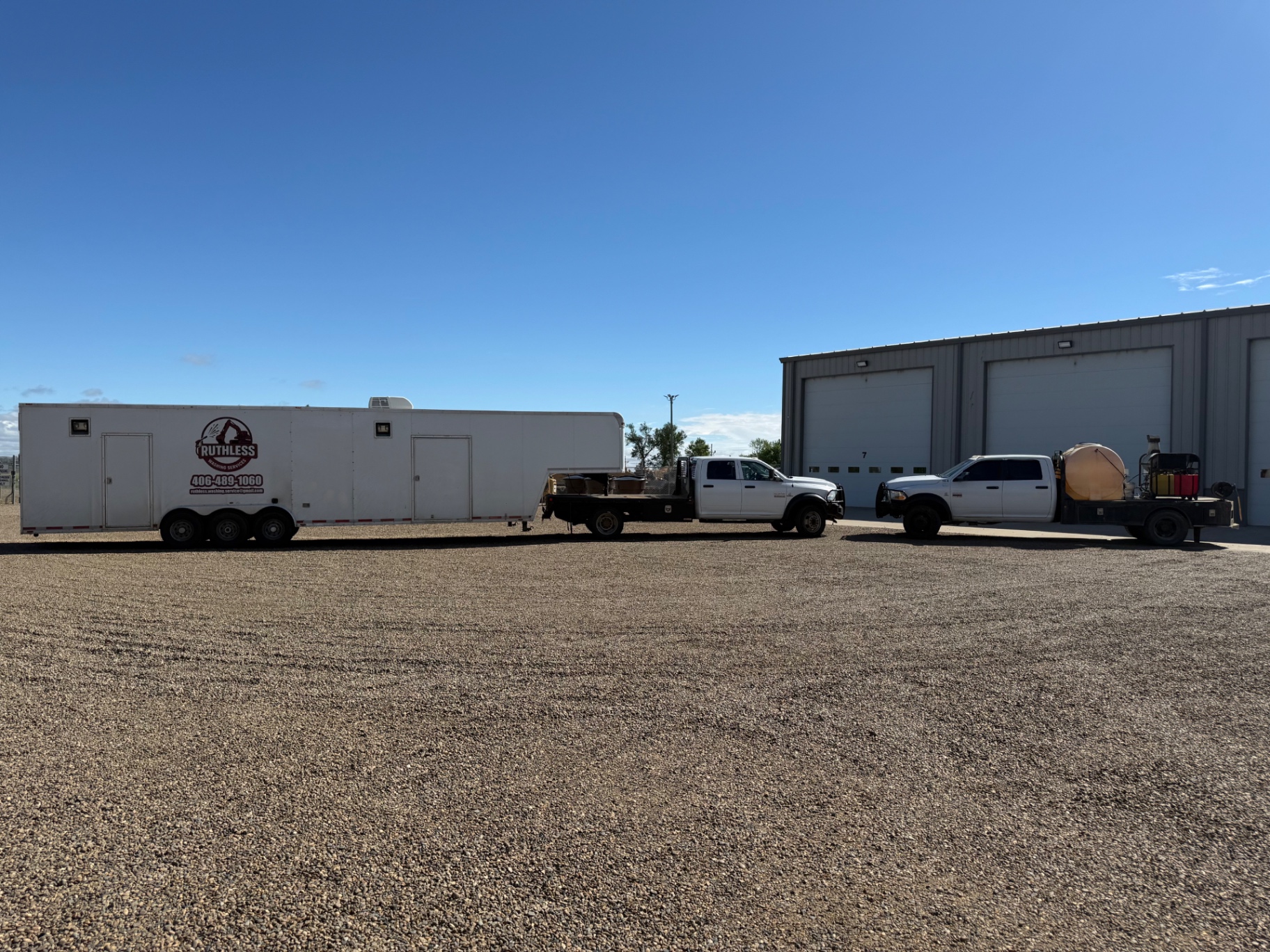 Ruthless Washing Services trailer and truck-mounted wash unit
